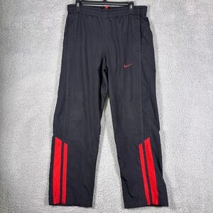 Nike‎ Men's Black Red Track Pants Athletic Wind Breaker Size S